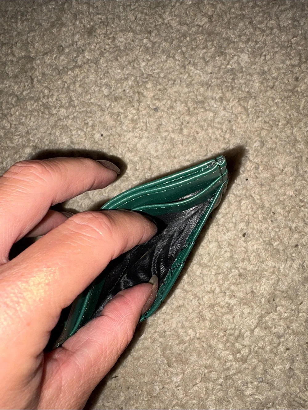 Quilted Green Card Holder